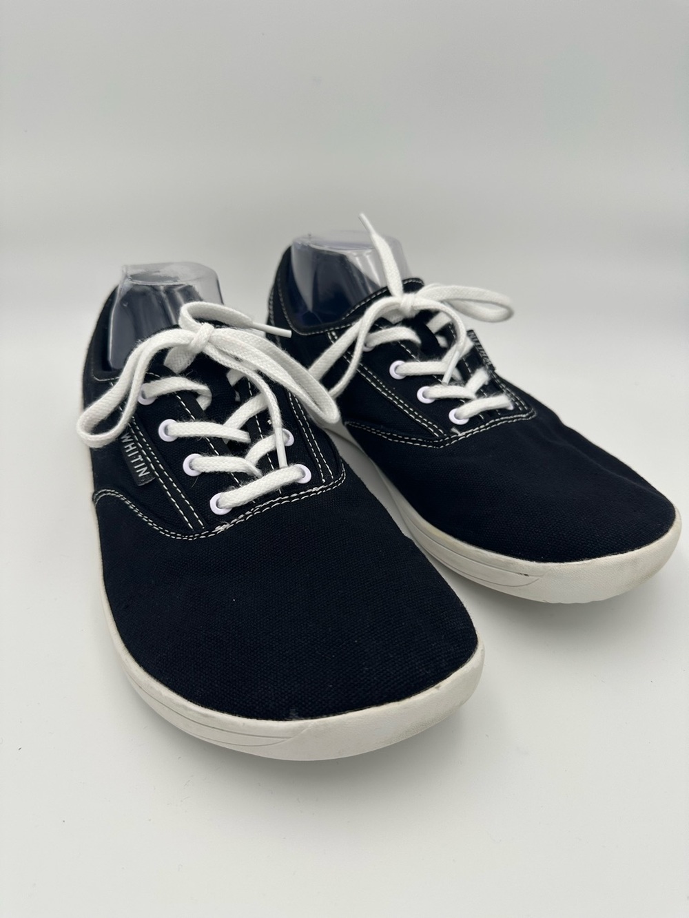 WHITIN Men’s Minimalist Barefoot Black Canvas Shoes EU 43 / US 10‎
